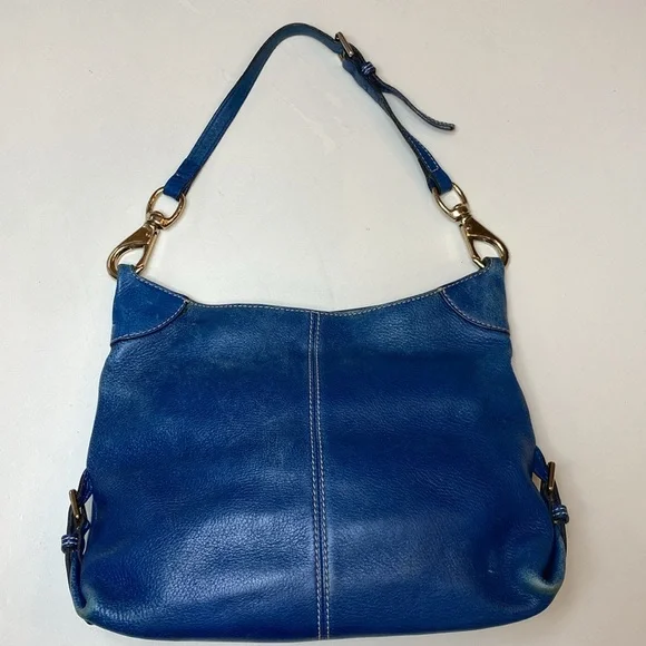 Dooney & Bourke Blue Leather Hobo Bag - Picture 2 of 12